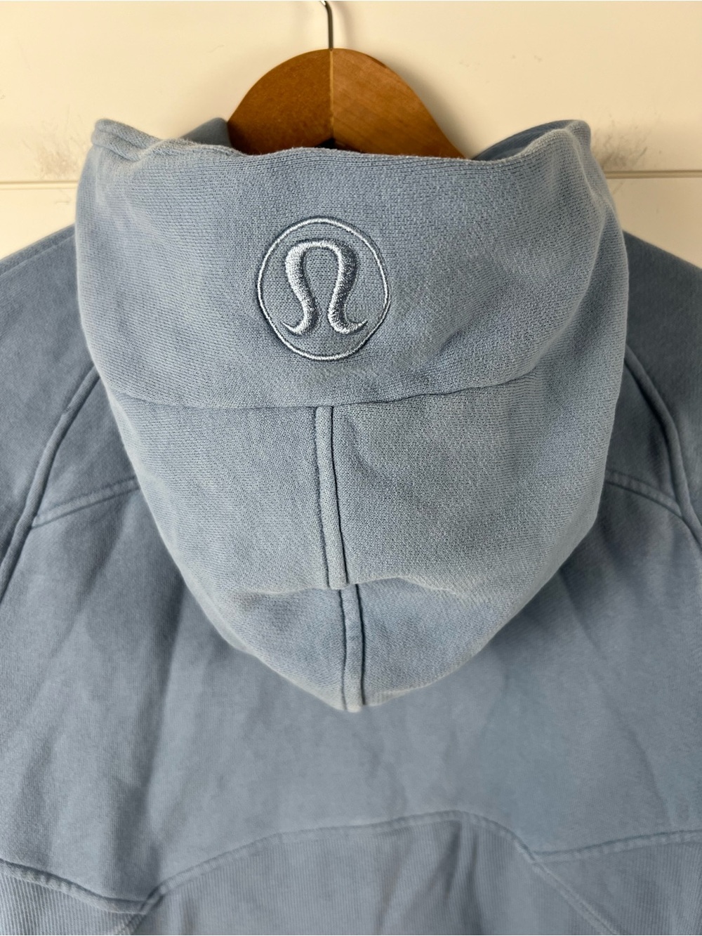 Lululemon Scuba Oversized Half Zip Hoodie Blue Cropped Sweatshirt Size M/L - Picture 7 of 11